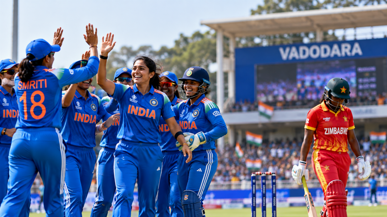 India women beat Zimbabwe by 9 wickets in Vadodara as Pratika Rawal hits a century